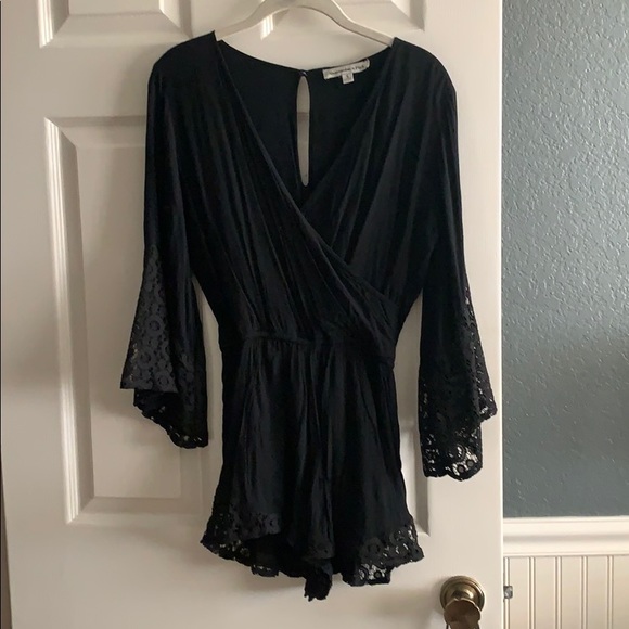 Black Lace Romper - Picture 1 of 4
